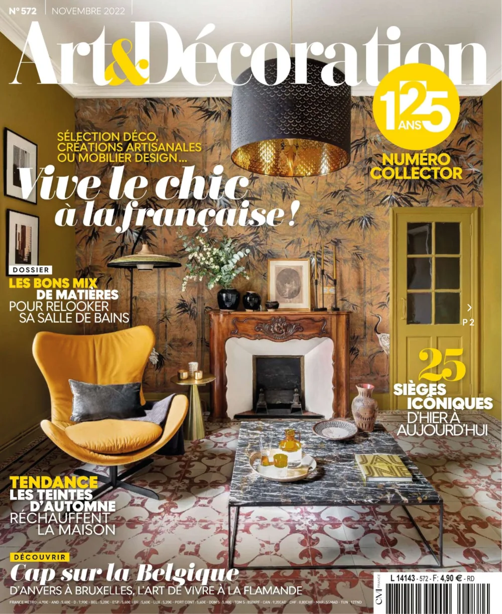 Couverture d'Art & Décoration n° 572, novembre 2022